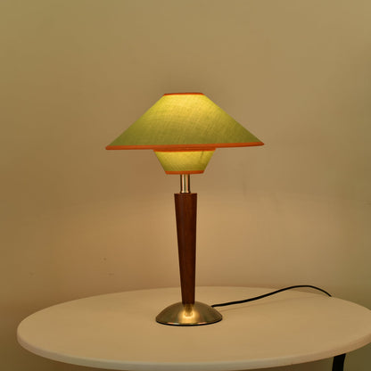 Talonwood Table Lamp | Walnut Wood & Fabric Shade | 30cm Diameter
