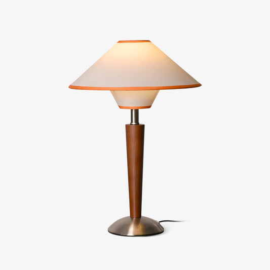 Talonwood Table Lamp | Walnut Wood & Fabric Shade | 30cm Diameter