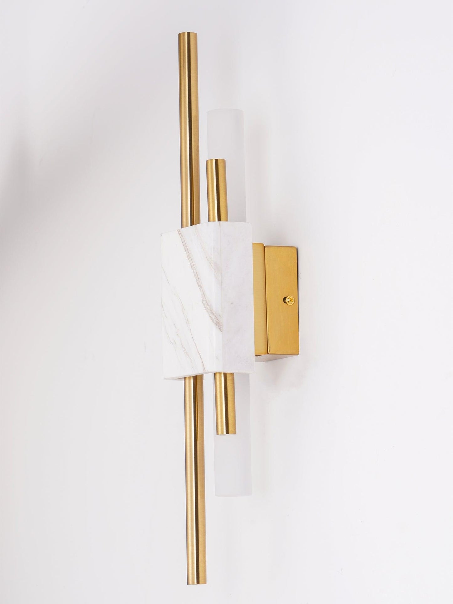 Tanto Wall Light | Brass & Marble | Gold with Green or White Shade