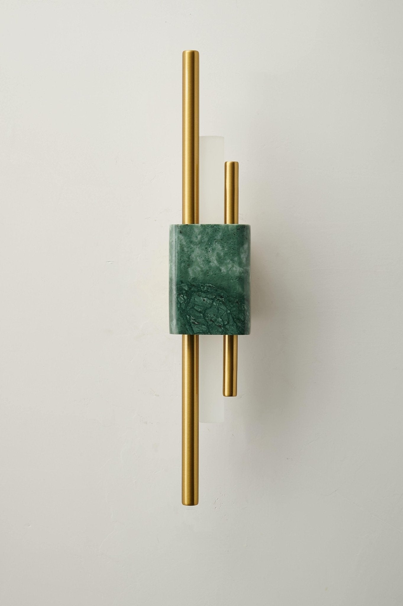 Tanto Wall Light | Brass & Marble | Gold with Green or White Shade