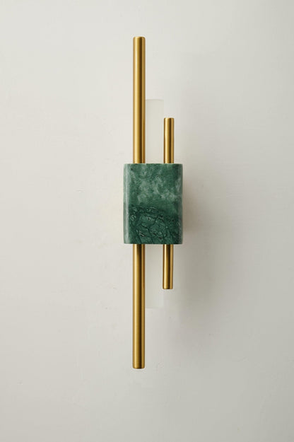 Tanto Wall Light | Brass & Marble | Gold with Green or White Shade