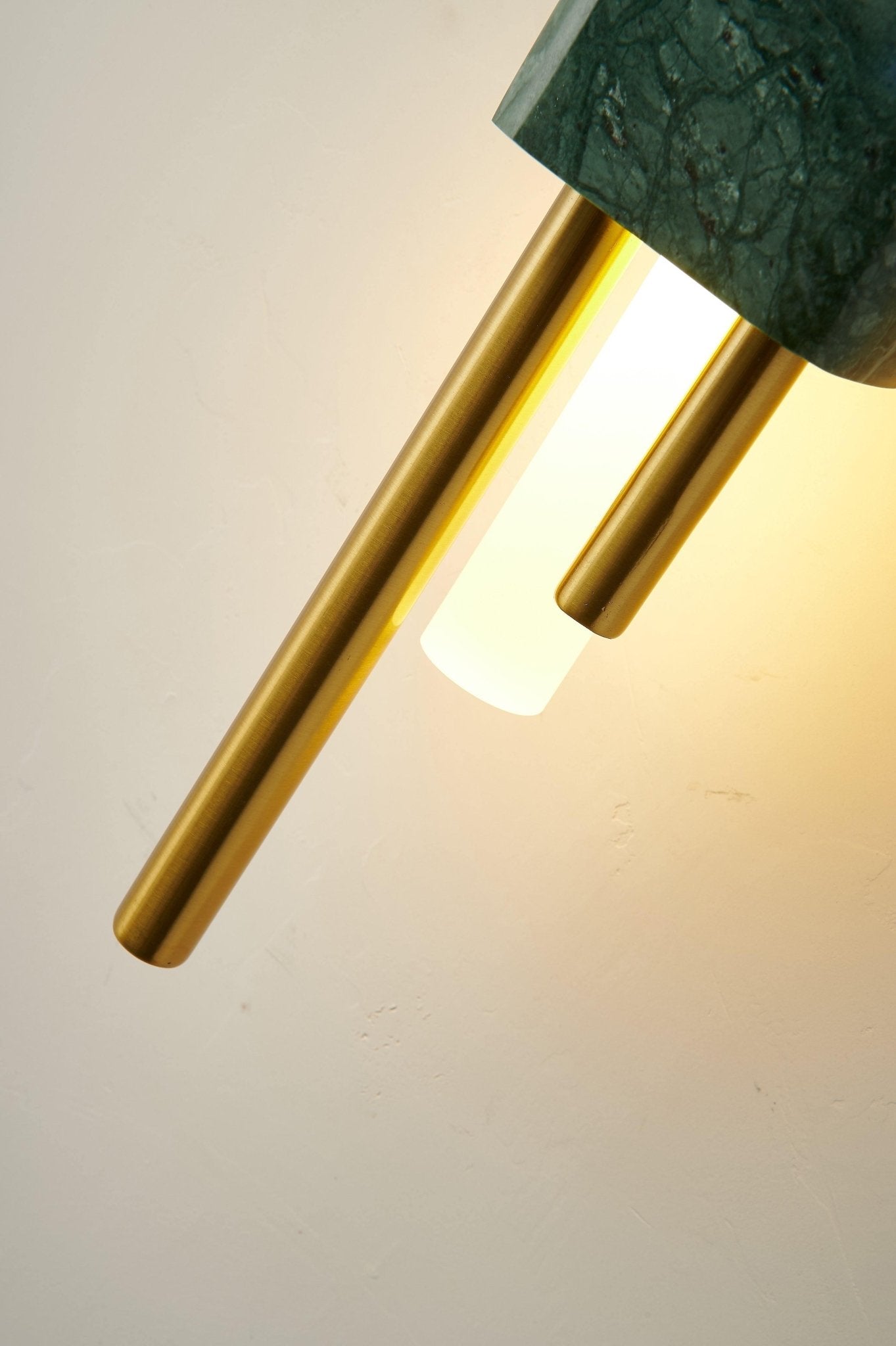 Tanto Wall Light | Brass & Marble | Gold with Green or White Shade