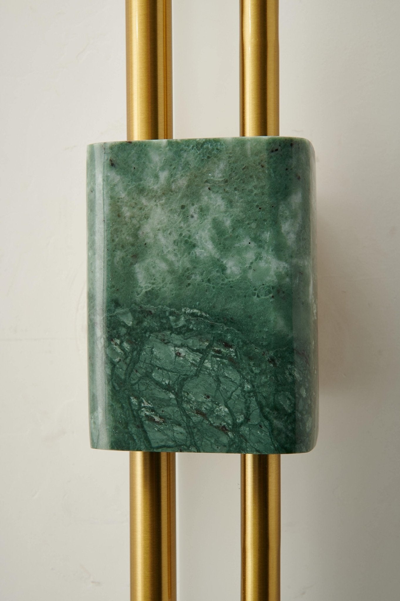 Tanto Wall Light | Brass & Marble | Gold with Green or White Shade