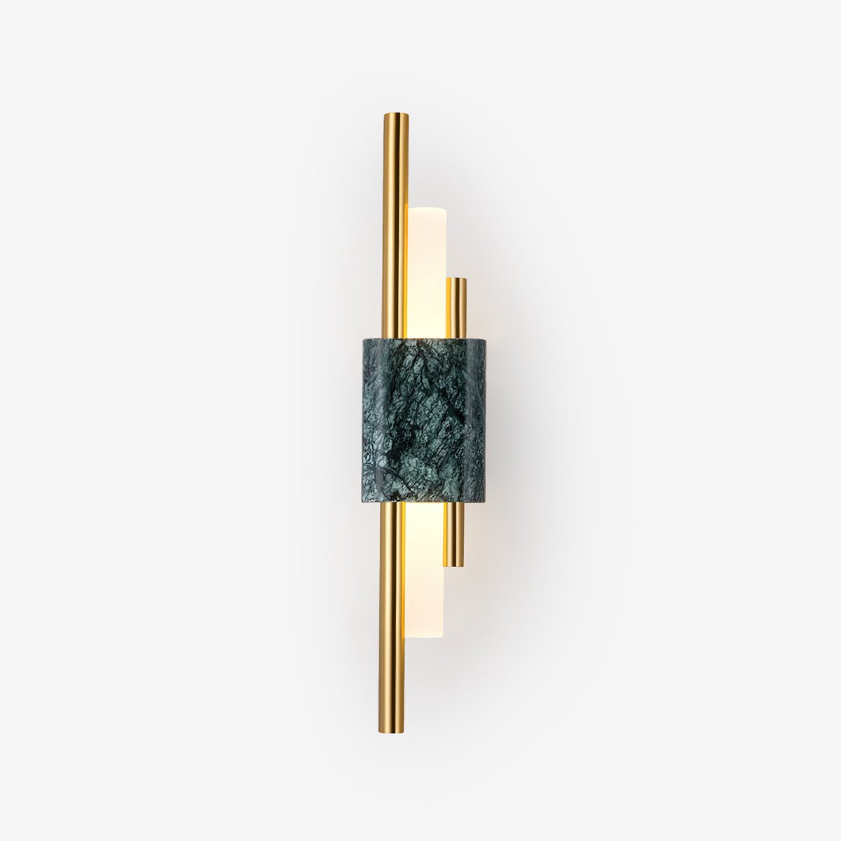 Tanto Wall Light | Brass & Marble | Gold with Green or White Shade