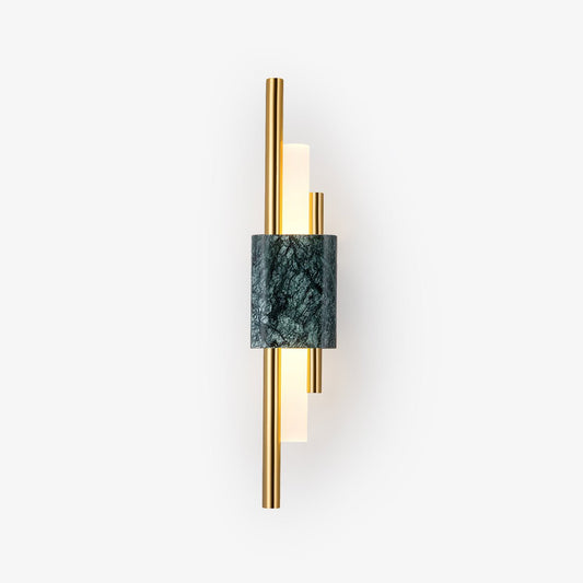 Tanto Wall Light | Brass & Marble | Gold with Green or White Shade