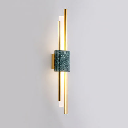 Tanto Wall Light | Brass & Marble | Gold with Green or White Shade