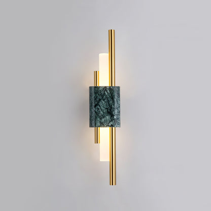 Tanto Wall Light | Brass & Marble | Gold with Green or White Shade