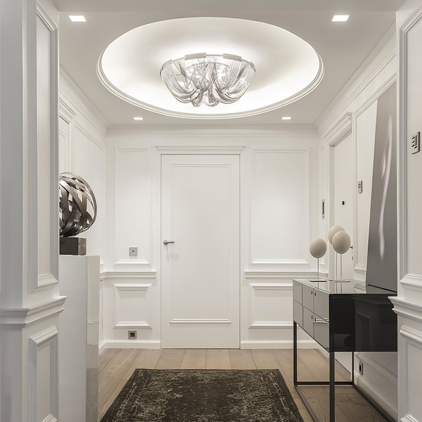 Aluminum Chain Ceiling Light | Modern Metal Design | Gold & Silver Options