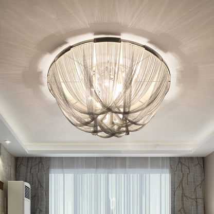 Aluminum Chain Ceiling Light | Modern Metal Design | Gold & Silver Options
