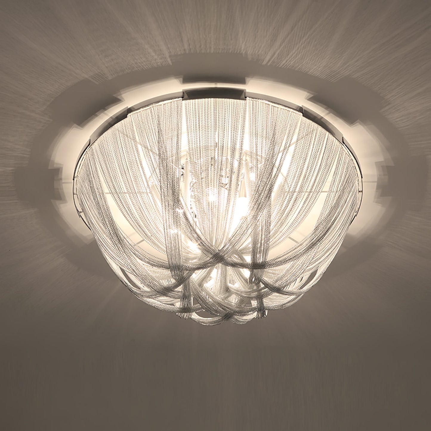Aluminum Chain Ceiling Light | Modern Metal Design | Gold & Silver Options