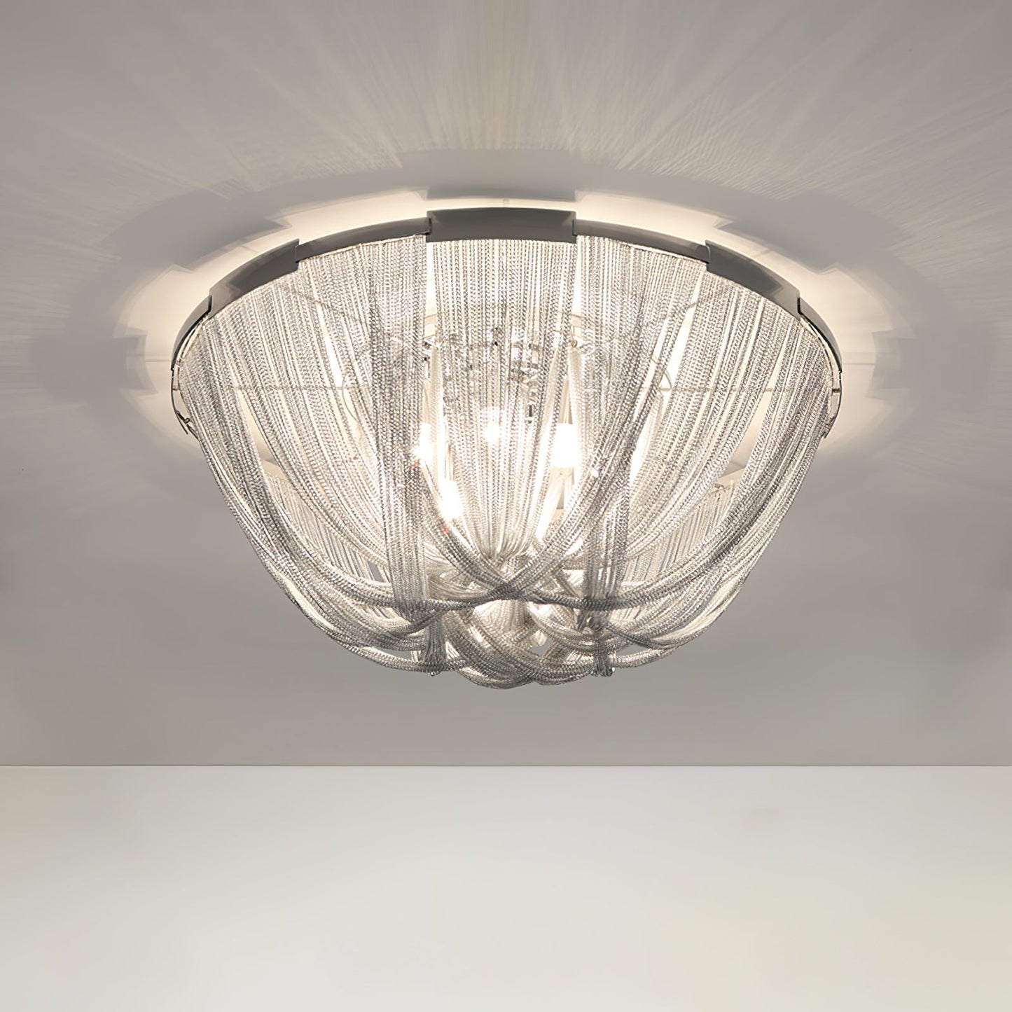 Aluminum Chain Ceiling Light | Modern Metal Design | Gold & Silver Options