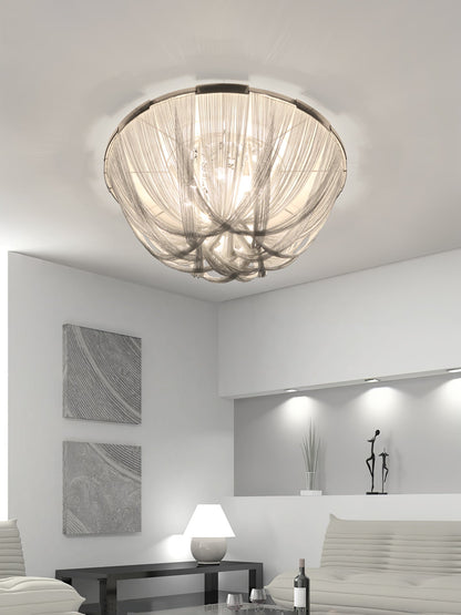 Aluminum Chain Ceiling Light | Modern Metal Design | Gold & Silver Options