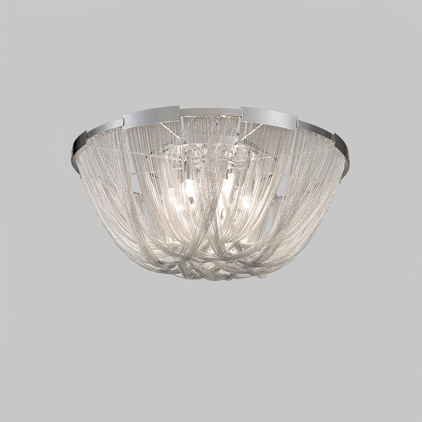 Aluminum Chain Ceiling Light | Modern Metal Design | Gold & Silver Options