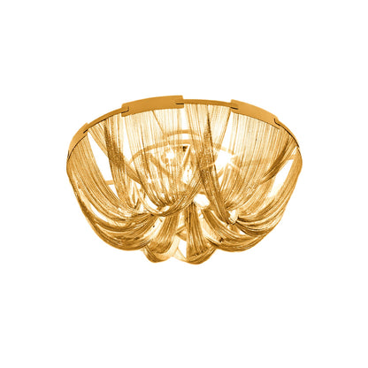 Aluminum Chain Ceiling Light | Modern Metal Design | Gold & Silver Options