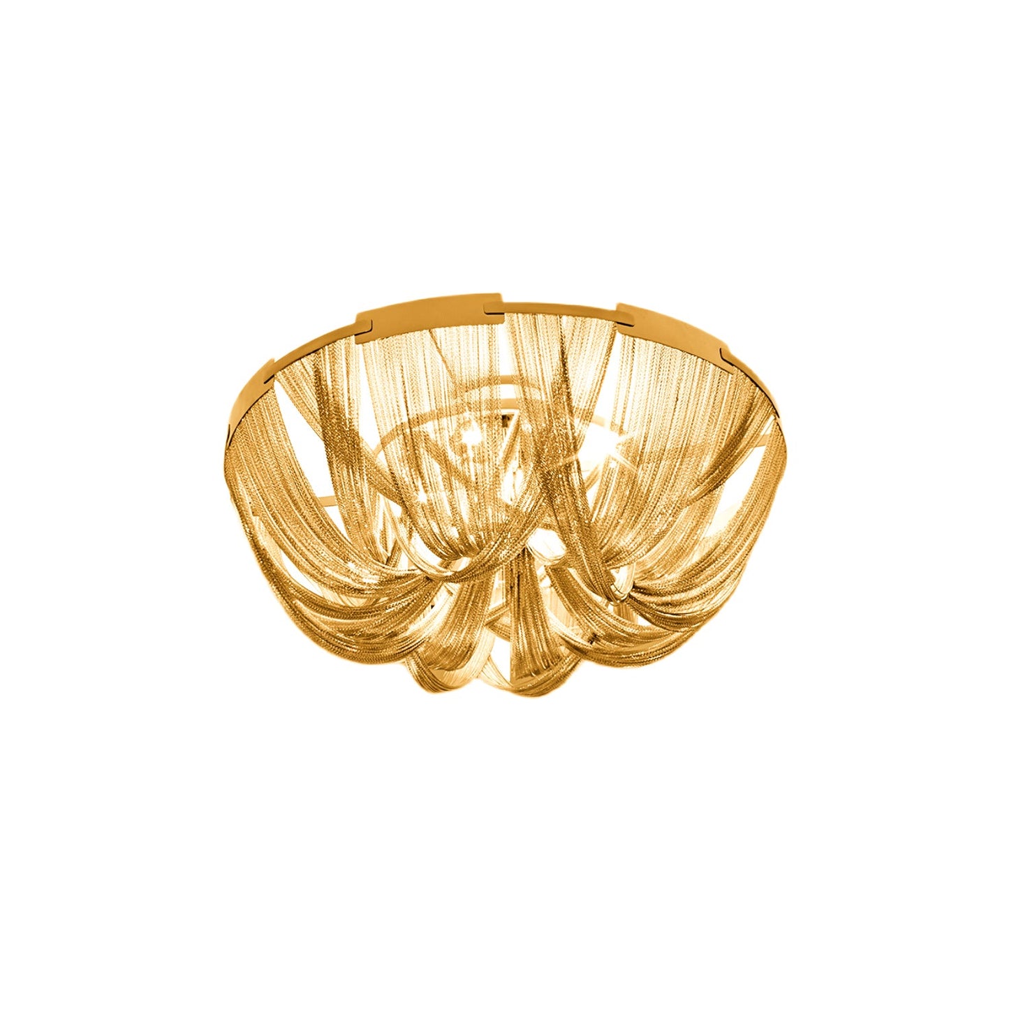 Aluminum Chain Ceiling Light | Modern Metal Design | Gold & Silver Options