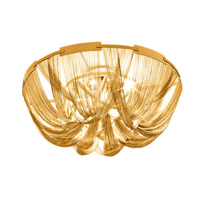 Aluminum Chain Ceiling Light | Modern Metal Design | Gold & Silver Options