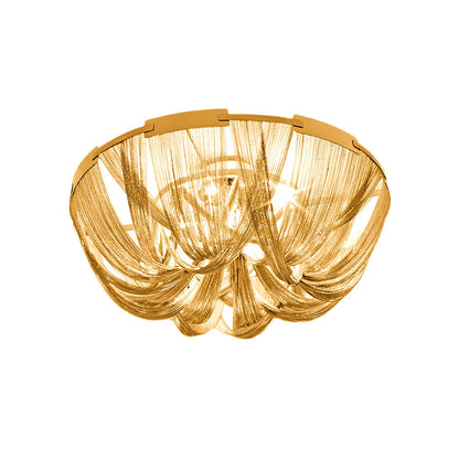 Aluminum Chain Ceiling Light | Modern Metal Design | Gold & Silver Options