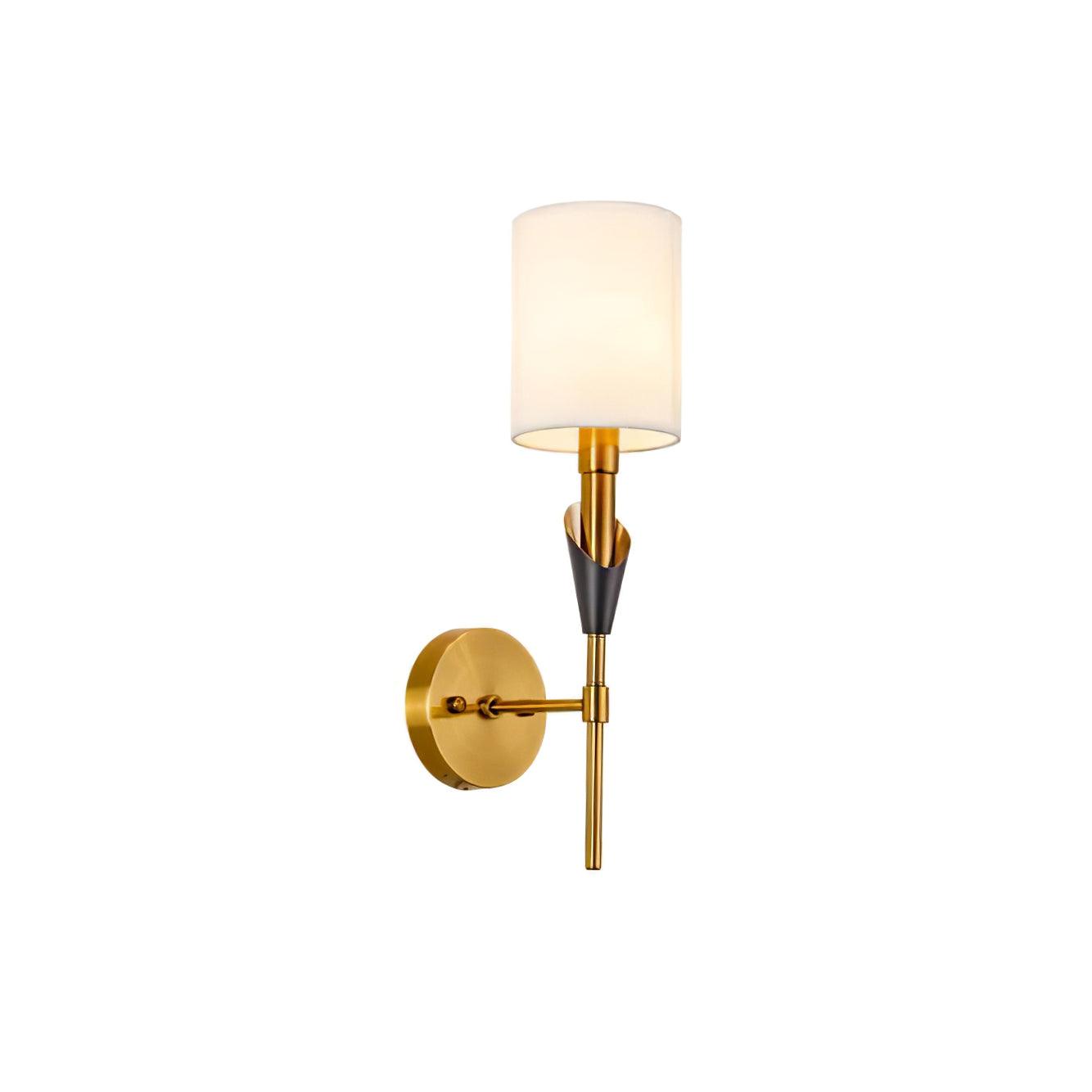 Tate Wall Lamp Set | Metal & Fabric | Gold & White