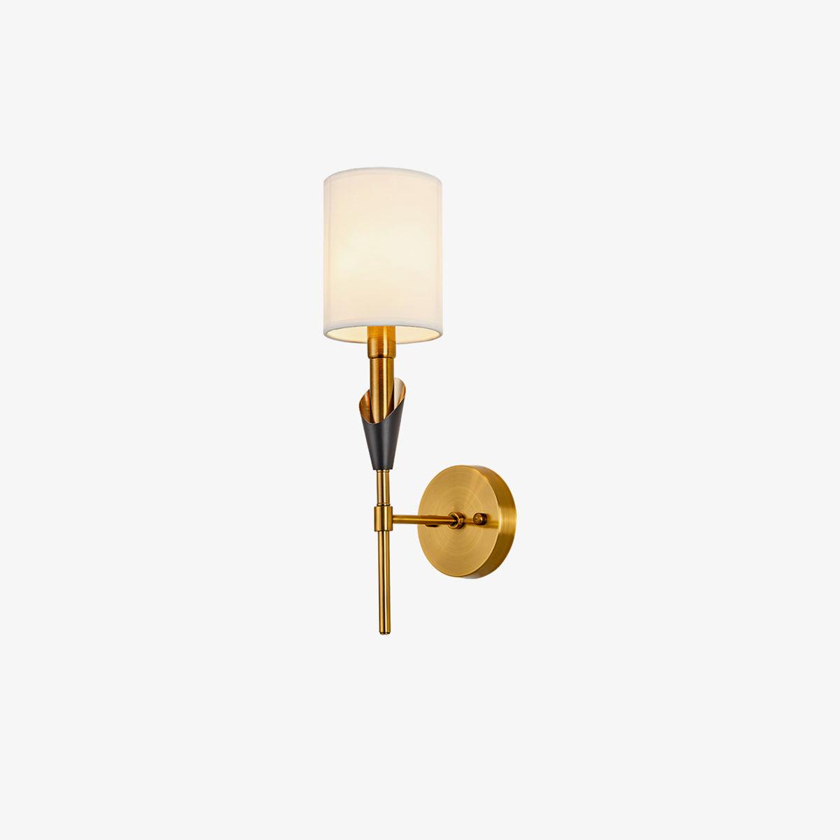 Tate Wall Lamp Set | Metal & Fabric | Gold & White
