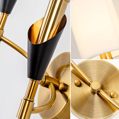Tate Wall Lamp Set | Metal & Fabric | Gold & White