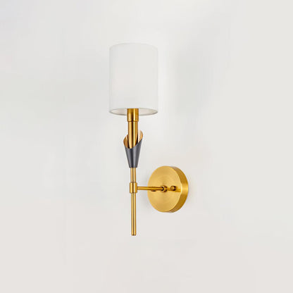 Tate Wall Lamp Set | Metal & Fabric | Gold & White