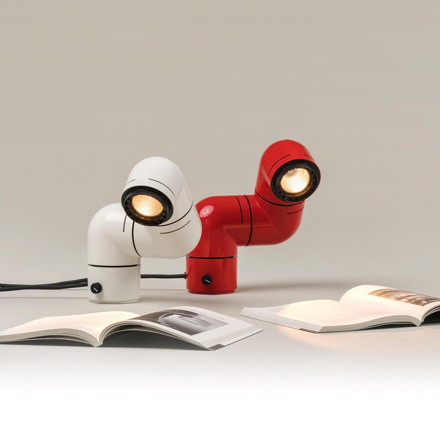 Tatu Table Lamp | Adjustable LED | Red & White