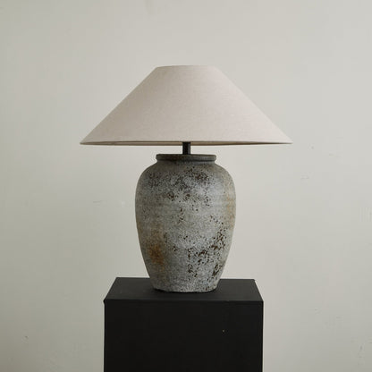 Ceramic Table Lamp | Aged Stone Finish | 55cm Height