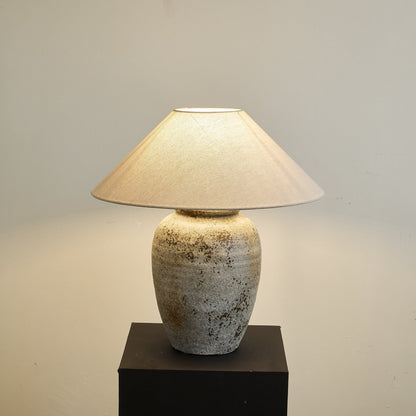 Ceramic Table Lamp | Aged Stone Finish | 55cm Height