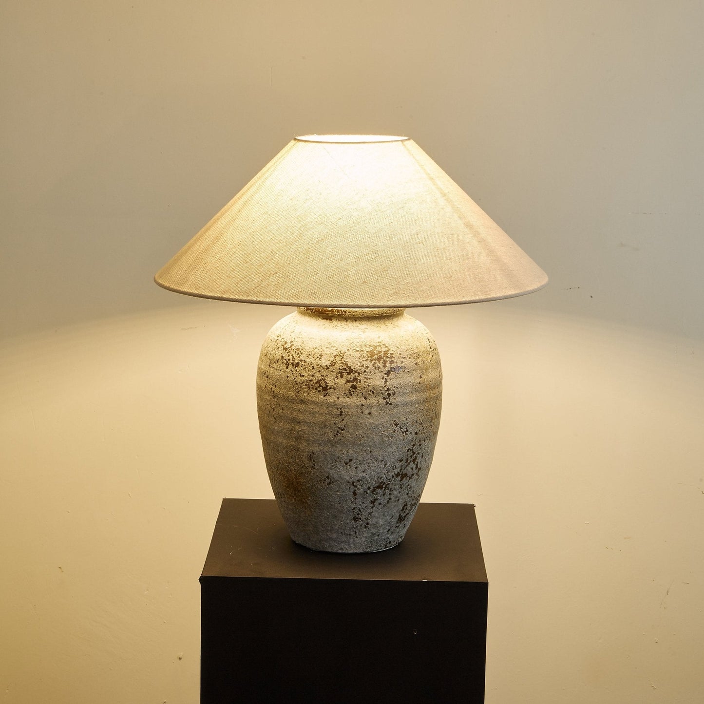 Ceramic Table Lamp | Aged Stone Finish | 55cm Height