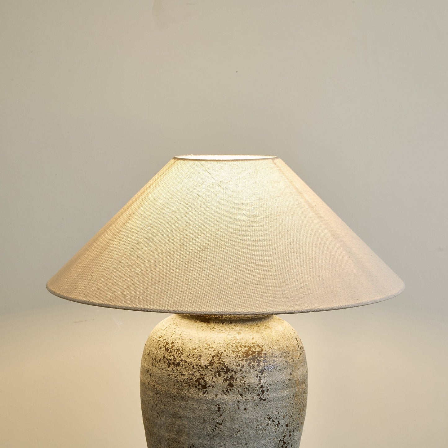 Ceramic Table Lamp | Aged Stone Finish | 55cm Height