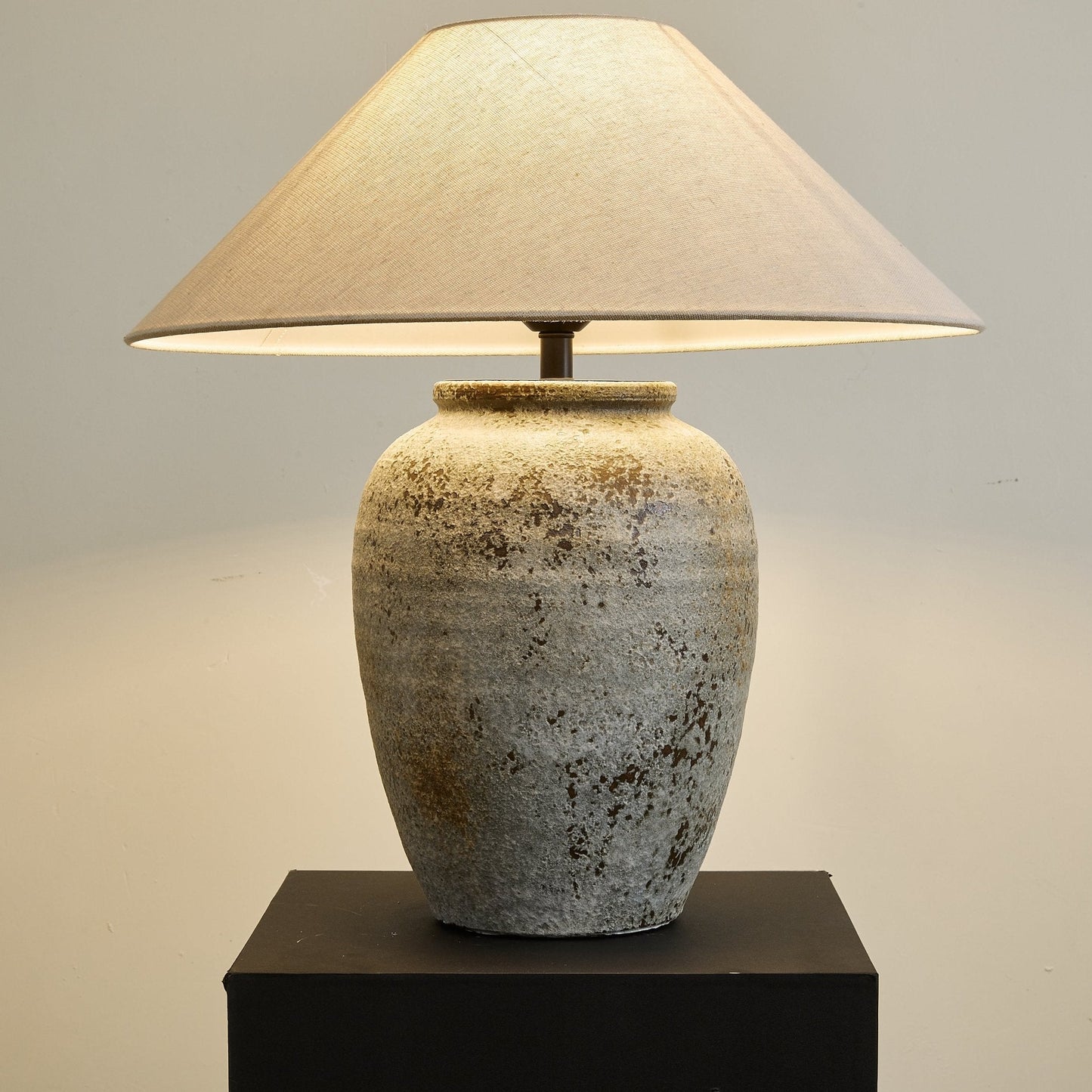 Ceramic Table Lamp | Aged Stone Finish | 55cm Height