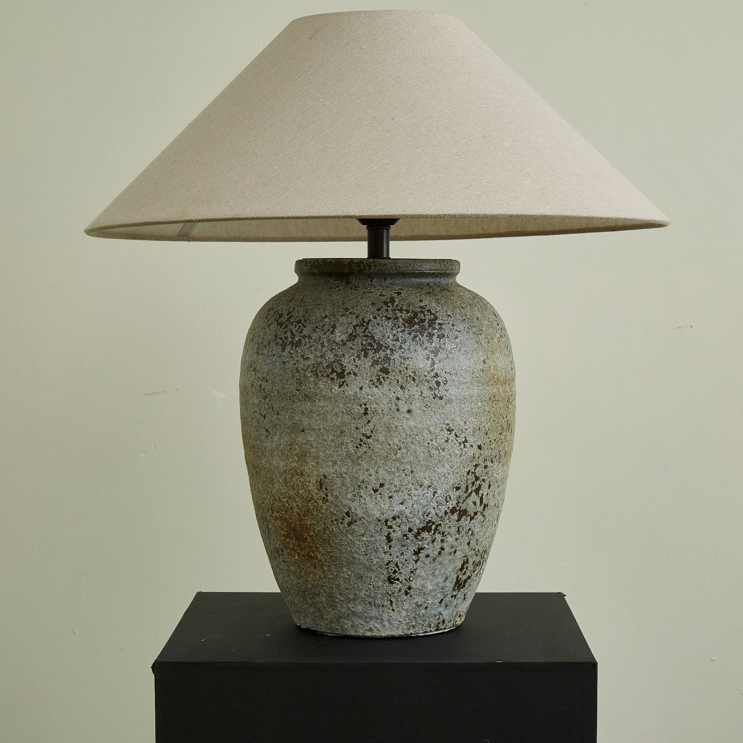 Ceramic Table Lamp | Aged Stone Finish | 55cm Height