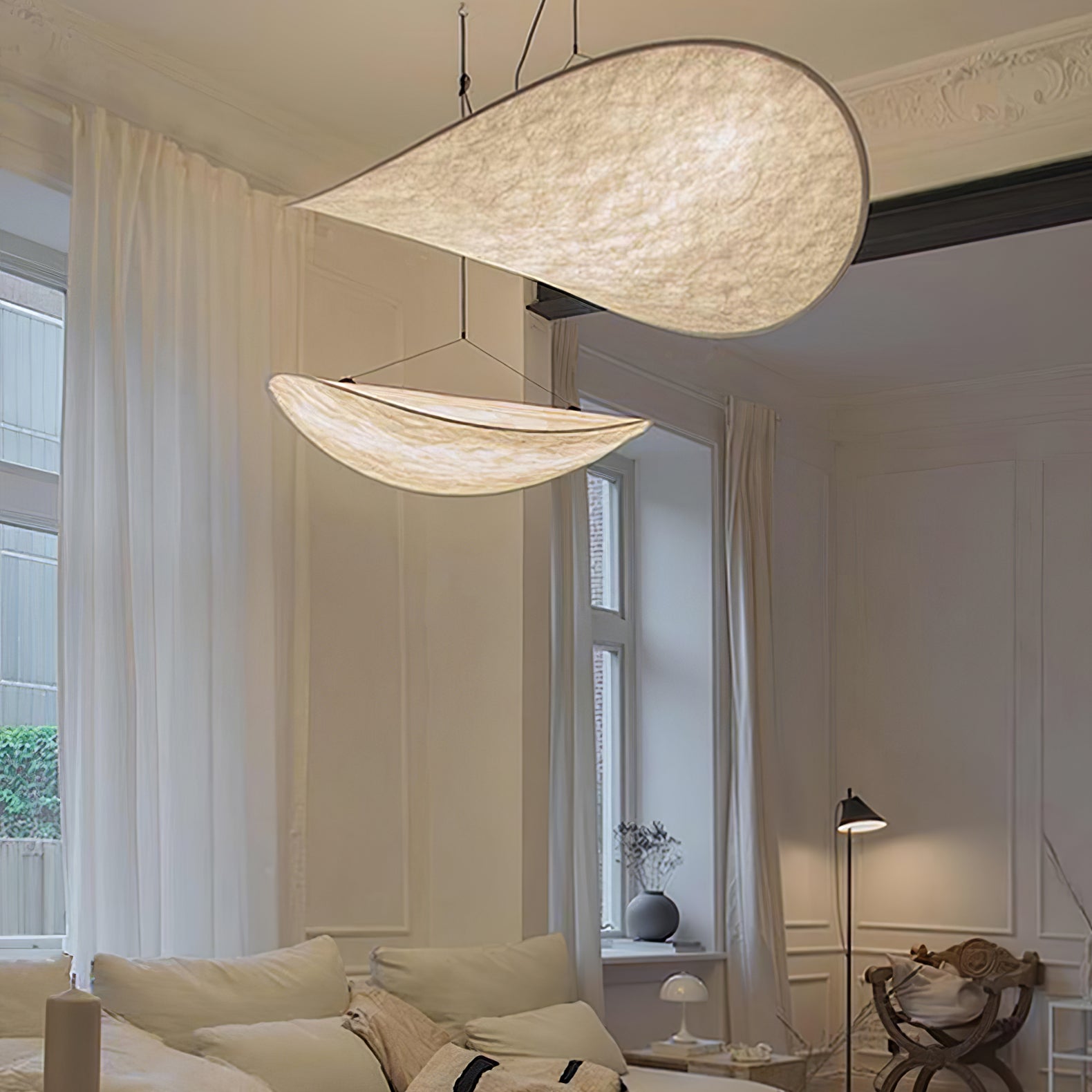 Tyvek Pendant Lamp | Durable Dupont Paper & Glass Fiber | White, Multiple Sizes