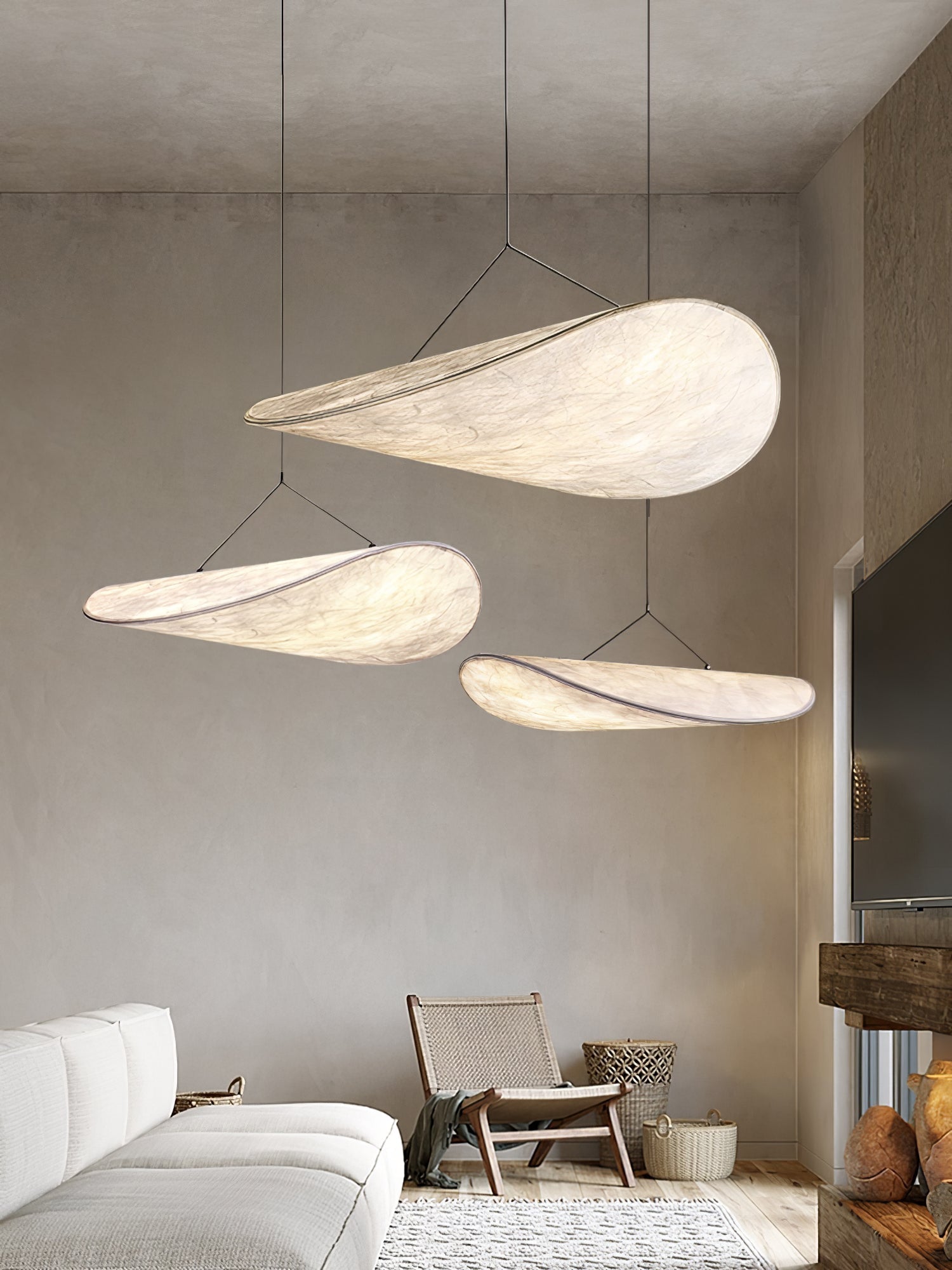 Tyvek Pendant Lamp | Durable Dupont Paper & Glass Fiber | White, Multiple Sizes