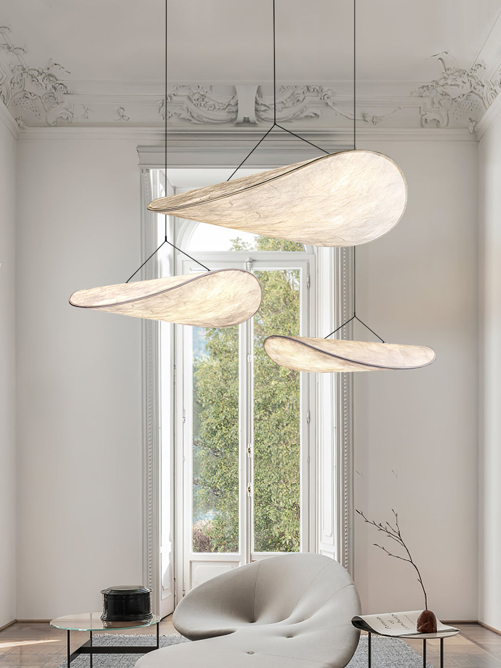 Tyvek Pendant Lamp | Durable Dupont Paper & Glass Fiber | White, Multiple Sizes