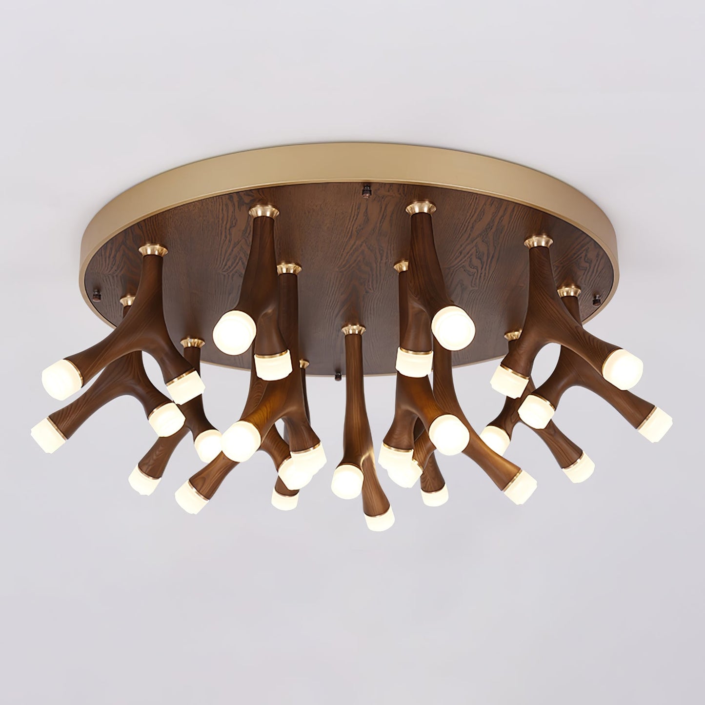 Tentacle Ceiling Lamp | Natural Wood & Metal | 12/24/60 Heads