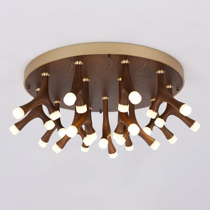 Tentacle Ceiling Lamp | Natural Wood & Metal | 12/24/60 Heads