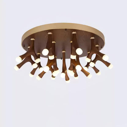 Tentacle Ceiling Lamp | Natural Wood & Metal | 12/24/60 Heads