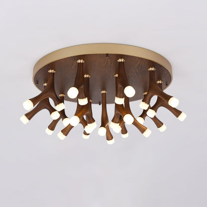 Tentacle Ceiling Lamp | Natural Wood & Metal | 12/24/60 Heads