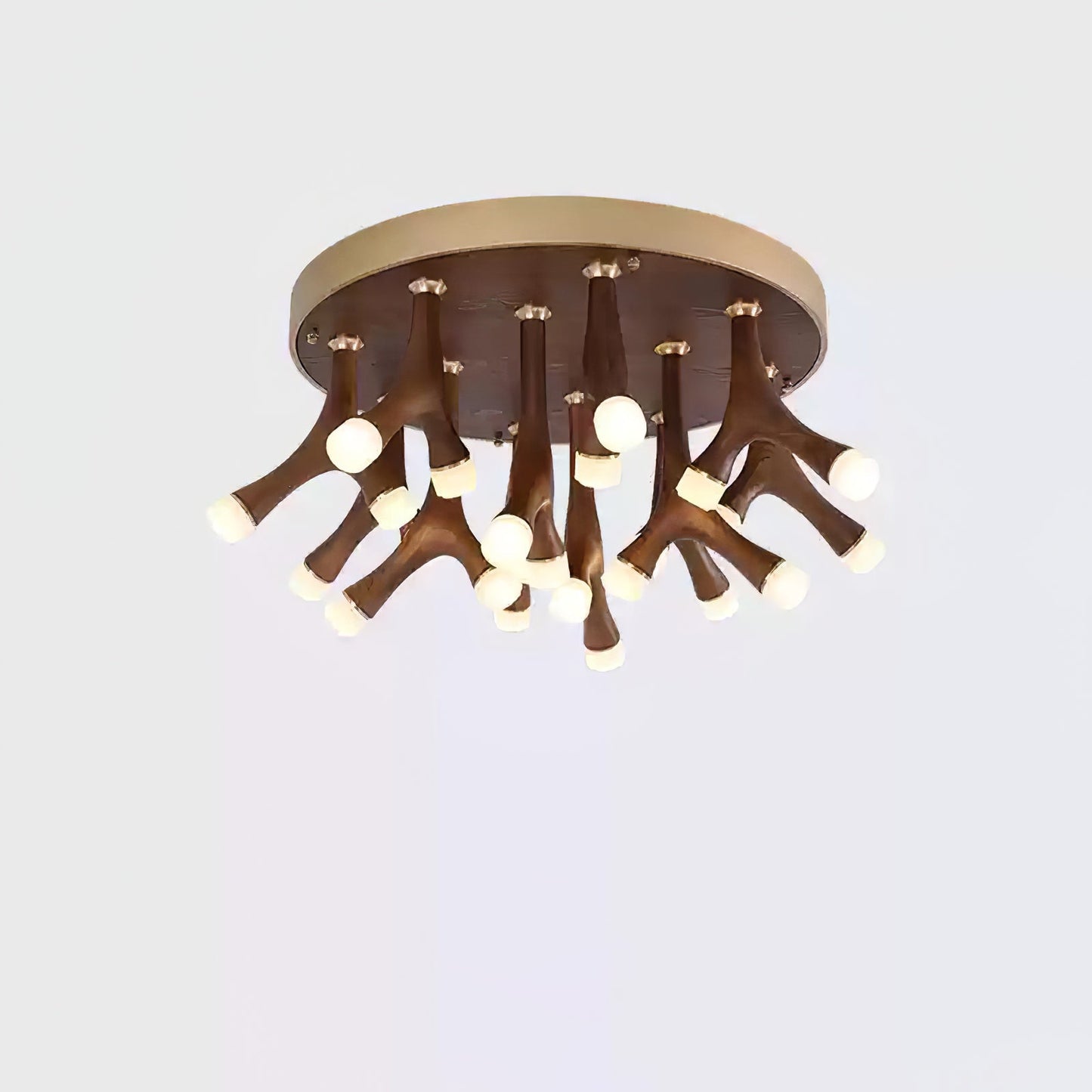 Tentacle Ceiling Lamp | Natural Wood & Metal | 12/24/60 Heads