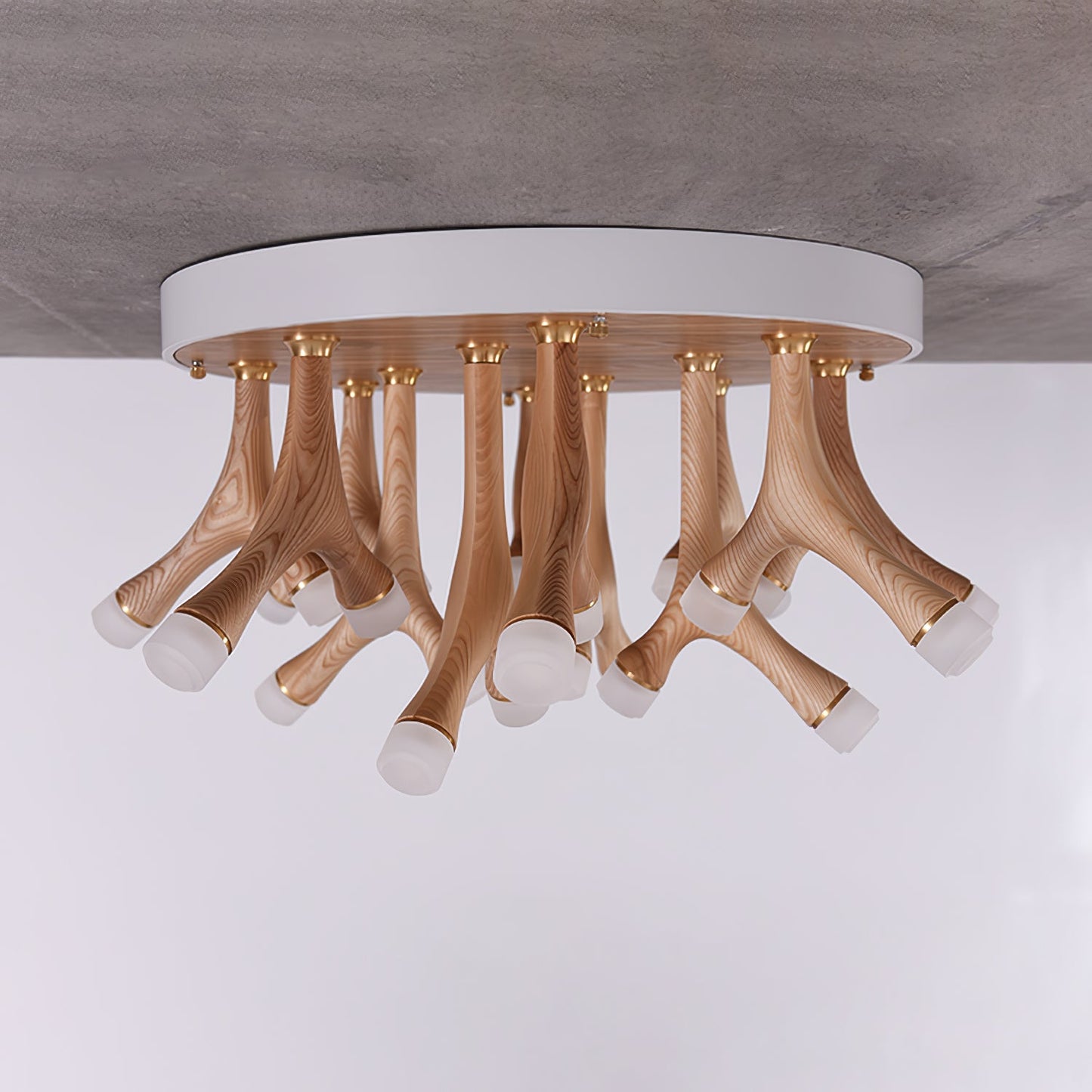 Tentacle Ceiling Lamp | Natural Wood & Metal | 12/24/60 Heads