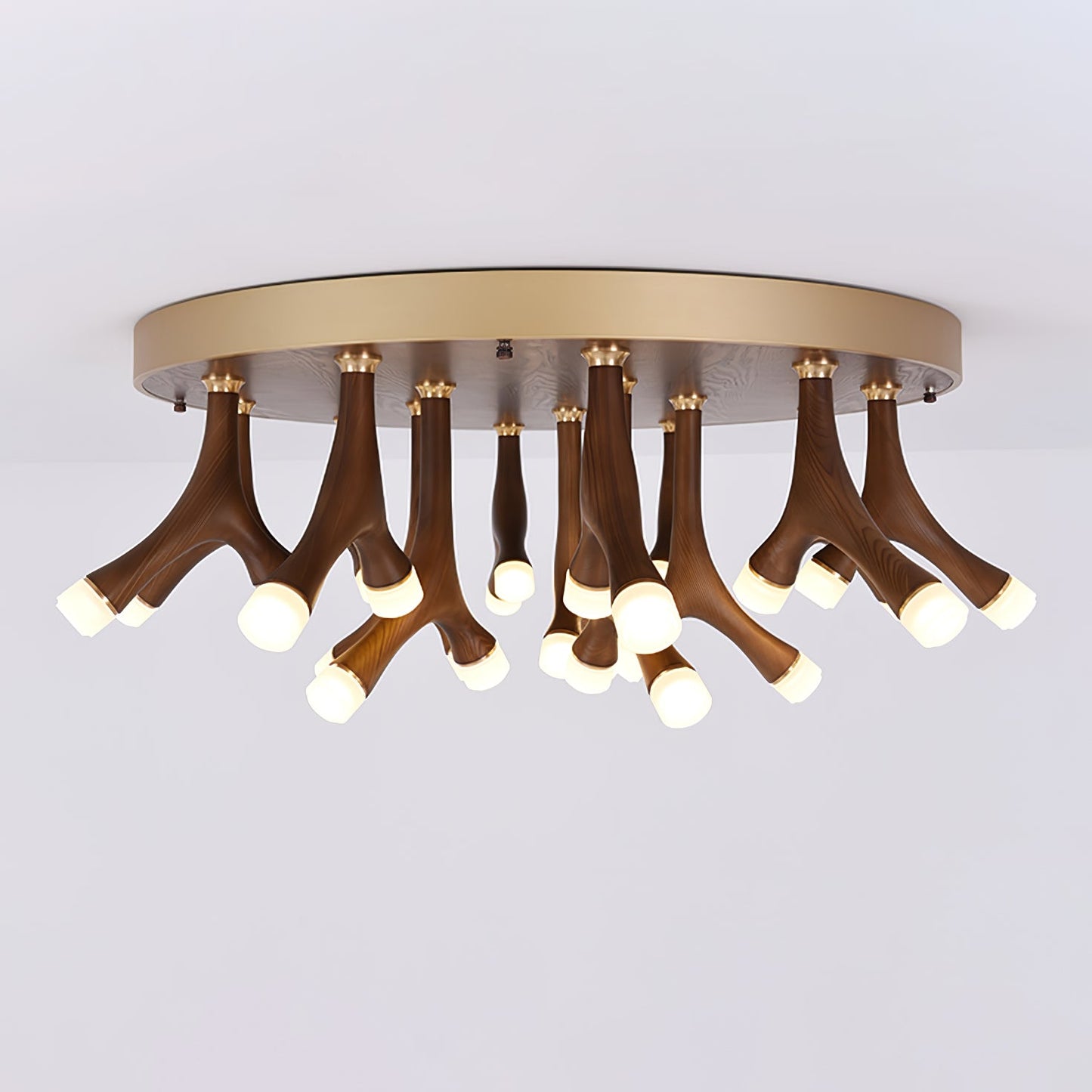 Tentacle Ceiling Lamp | Natural Wood & Metal | 12/24/60 Heads