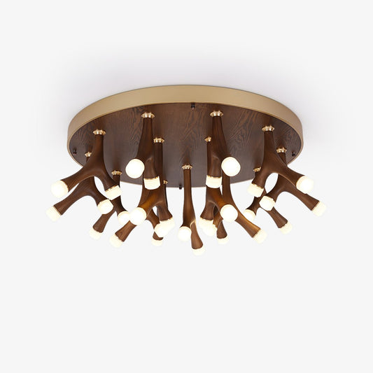 Tentacle Ceiling Lamp | Natural Wood & Metal | 12/24/60 Heads