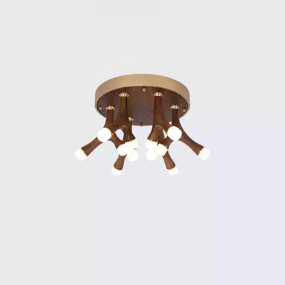 Tentacle Ceiling Lamp | Natural Wood & Metal | 12/24/60 Heads