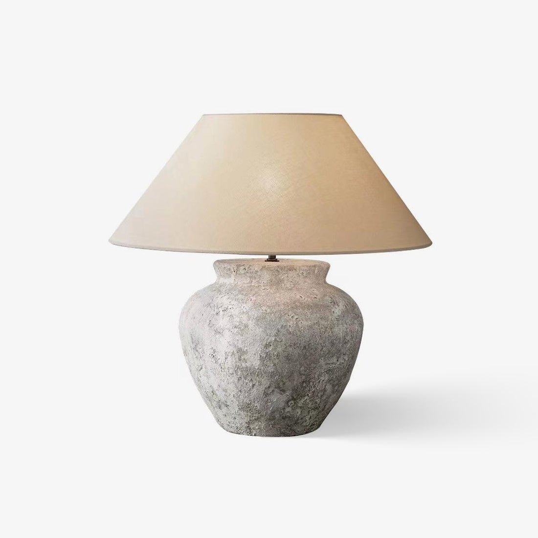 Terra Cotta Table Lamp | Handcrafted Rustic Design | Weathered White