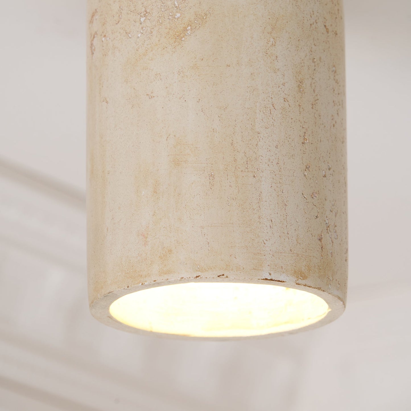 Terra Ceiling Light | Yellow Travertine Shade | Walnut Wood Base