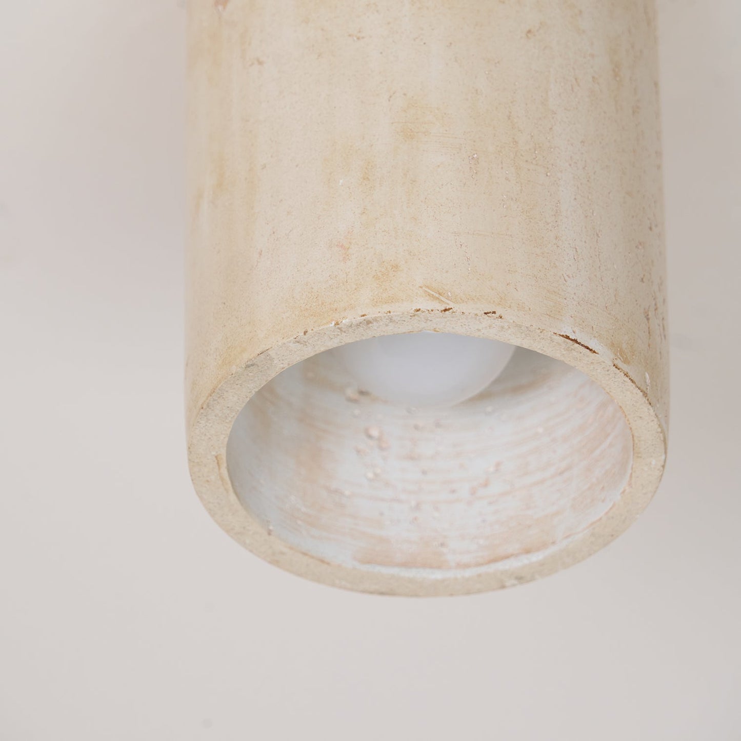Terra Ceiling Light | Yellow Travertine Shade | Walnut Wood Base