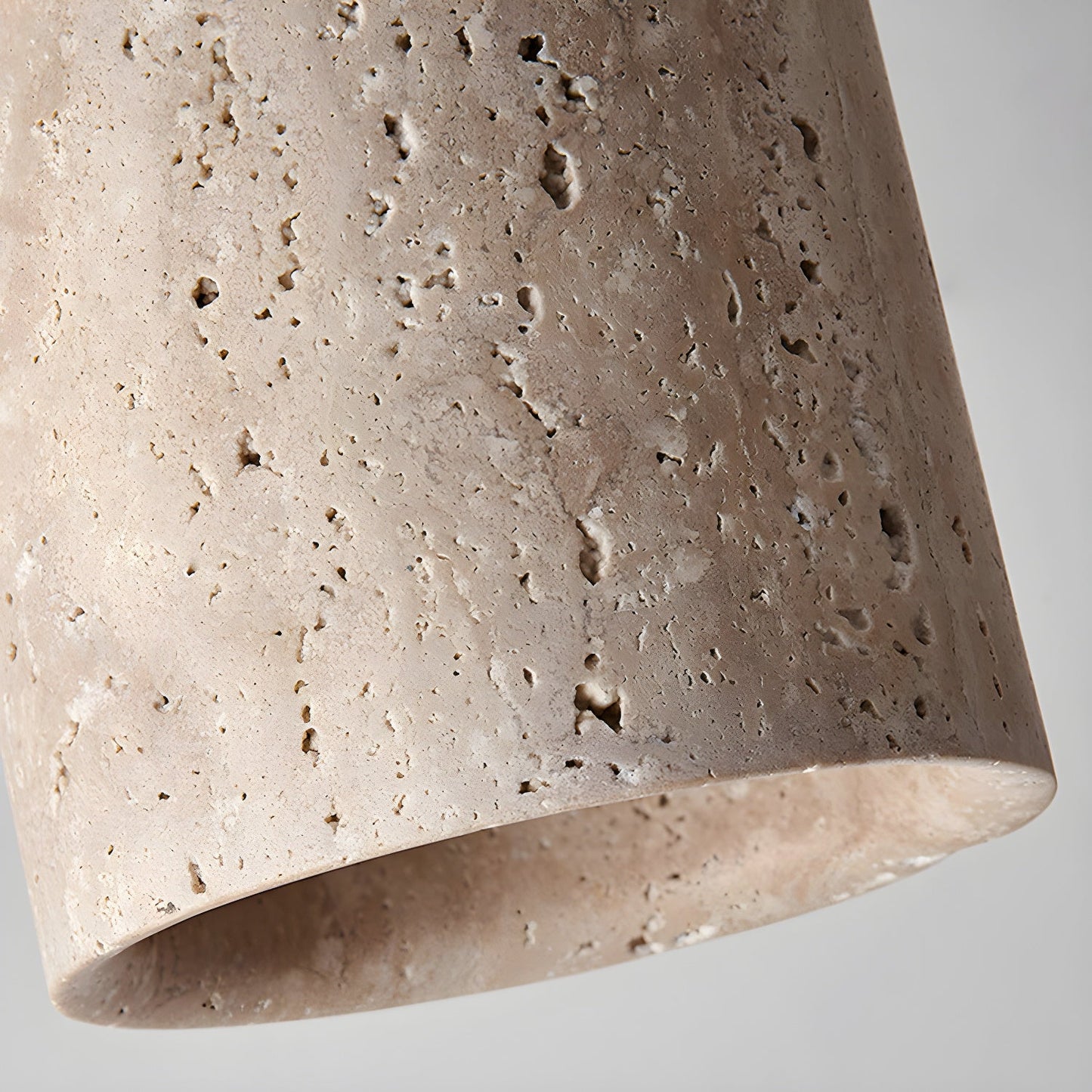 Terra Ceiling Light | Yellow Travertine Shade | Walnut Wood Base