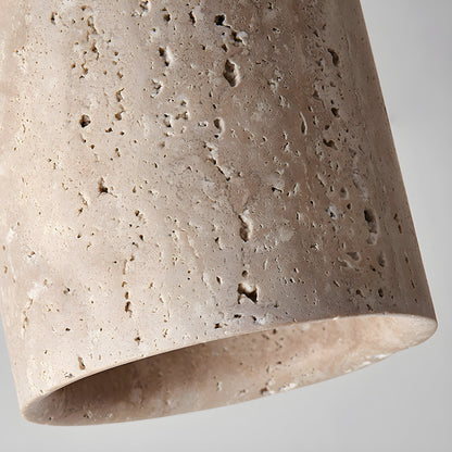 Terra Ceiling Light | Yellow Travertine Shade | Walnut Wood Base