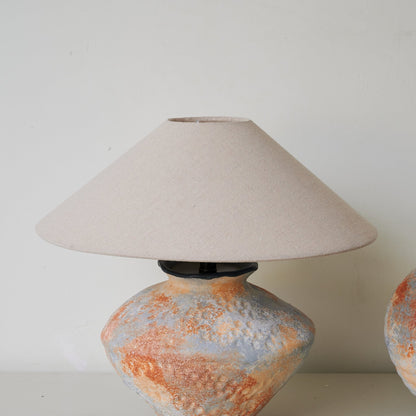 Terra Nova Table Lamp | Ceramic Base | Burnt Orange & Beige
